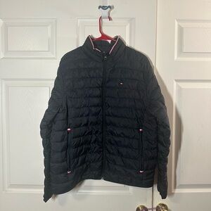 Tommy Hilfiger Black/Dark Blue Jacket with Red & White Accents